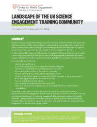 Landscape of the UK Science Engagement Training Community