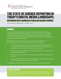 The State of Science Reporting in Today’s Digital Media Landscape: Interviews with Journalists Who Use SciLine’s Service