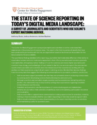 The State of Science Reporting in Today’s Digital Media Landscape: A Survey of Journalists and Scientists Who Use SciLine’s Service